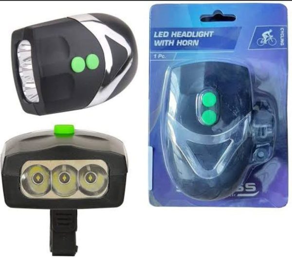 🚴‍♂️💡 3-LED Bicycle Front Headlight & Bell Siren Alarm Hooter 🚨🔊