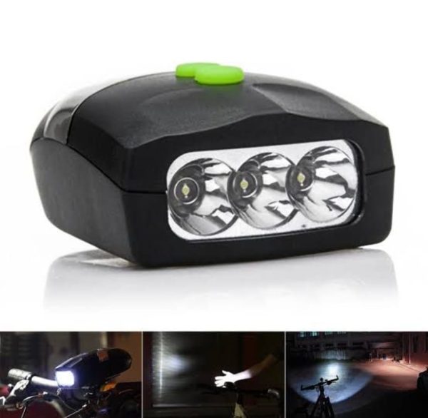 🚴‍♂️💡 3-LED Bicycle Front Headlight & Bell Siren Alarm Hooter 🚨🔊